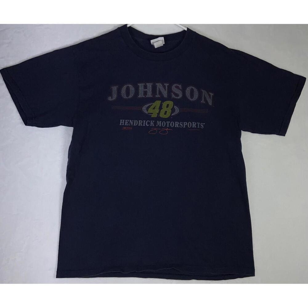 Vintage 2000s Chase Authentics Jimmie Johnson Nascar T Shirt Adult Large Blue